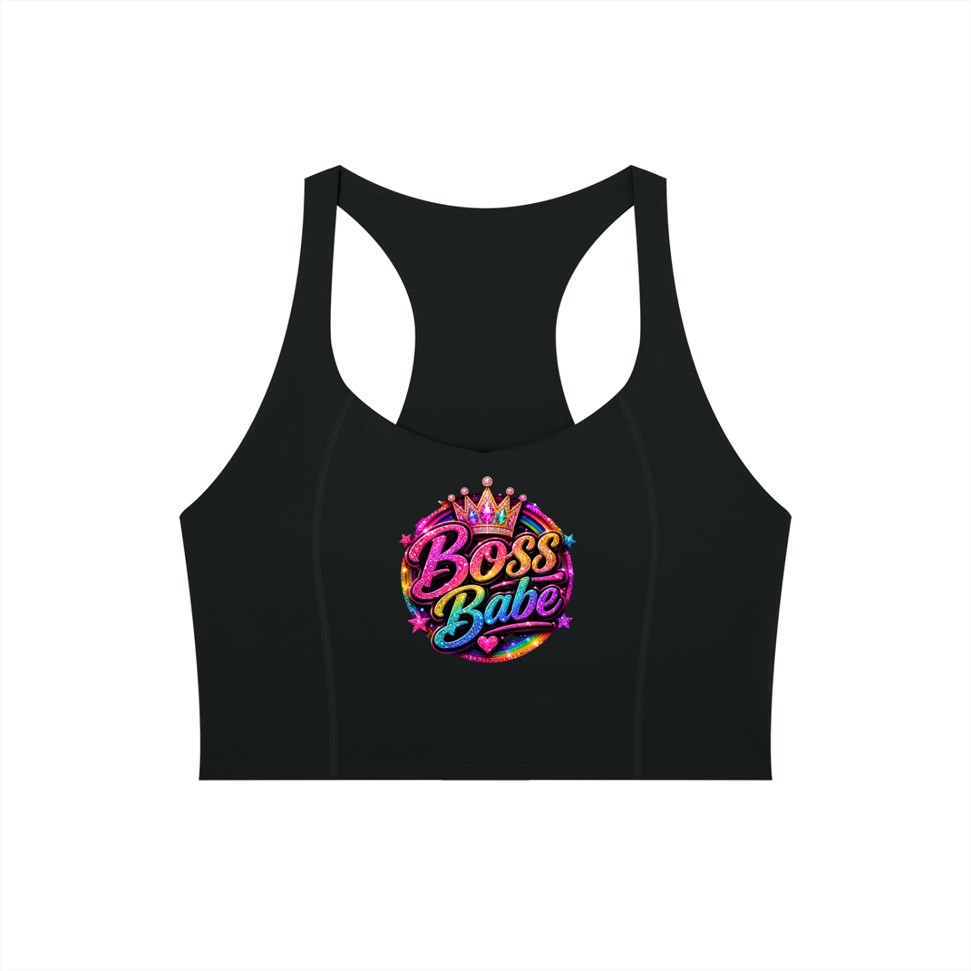 Boss Babe Crop Tank — Black