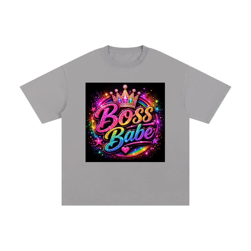 Boss Babe Rainbow Tee — Grey